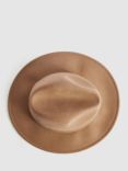 Reiss Ashbourne Wool Fedora Hat, Camel