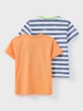 Crew Clothing Kids' Whale Stripe Short Sleeve T-Shirt, Pack of 2, Multi