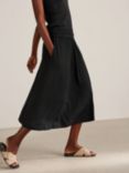 John Lewis Plain Knee Length Jersey Skirt, Black
