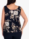 chesca Embroidered Sequin Sleeveless Top, Navy