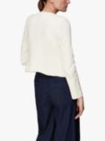 Whistles Collarless Jersey Jacket, Ivory