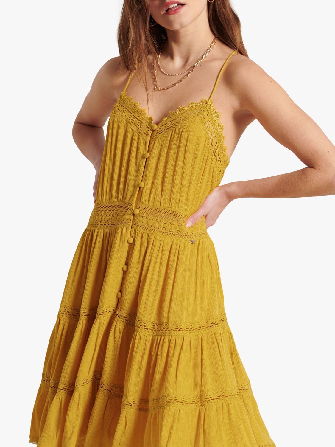 Superdry Alana Cami Mini Dress, Mustard ...