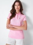 Crew Clothing Piped Cotton Golf Logo Polo Shirt, Pastel Pink