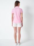 Crew Clothing Piped Cotton Golf Logo Polo Shirt, Pastel Pink