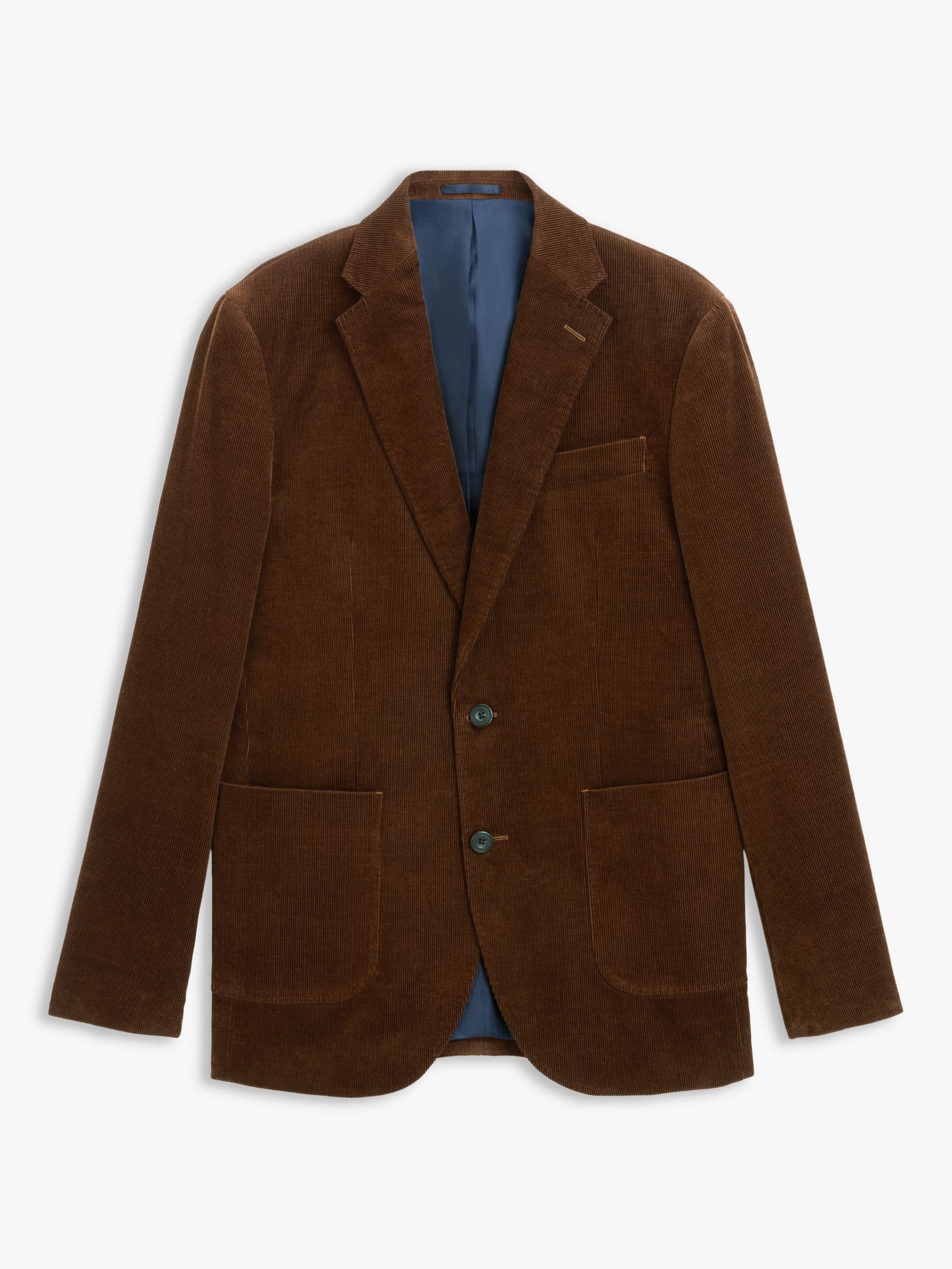 John Lewis Corduroy Notch Lapel Regular Fit Suit Jacket, Copper