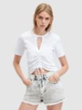 AllSaints Gigi Centre Drawcord T-Shirt, Optic White