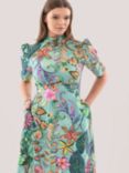 Closet London Botanical Floral Print Crepe Midi Dress