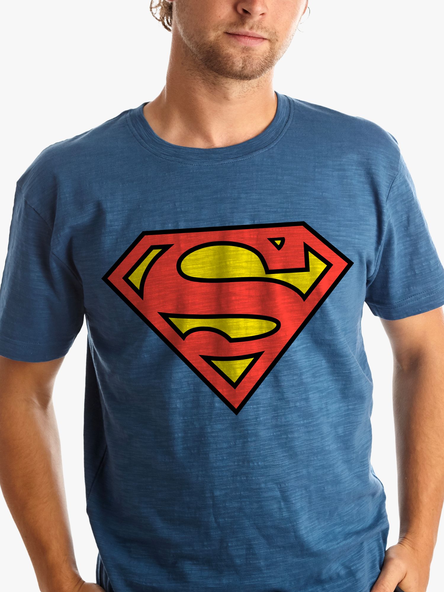 Fabric Flavours Superman Classic T-Shirt, Blue at John Lewis & Partners
