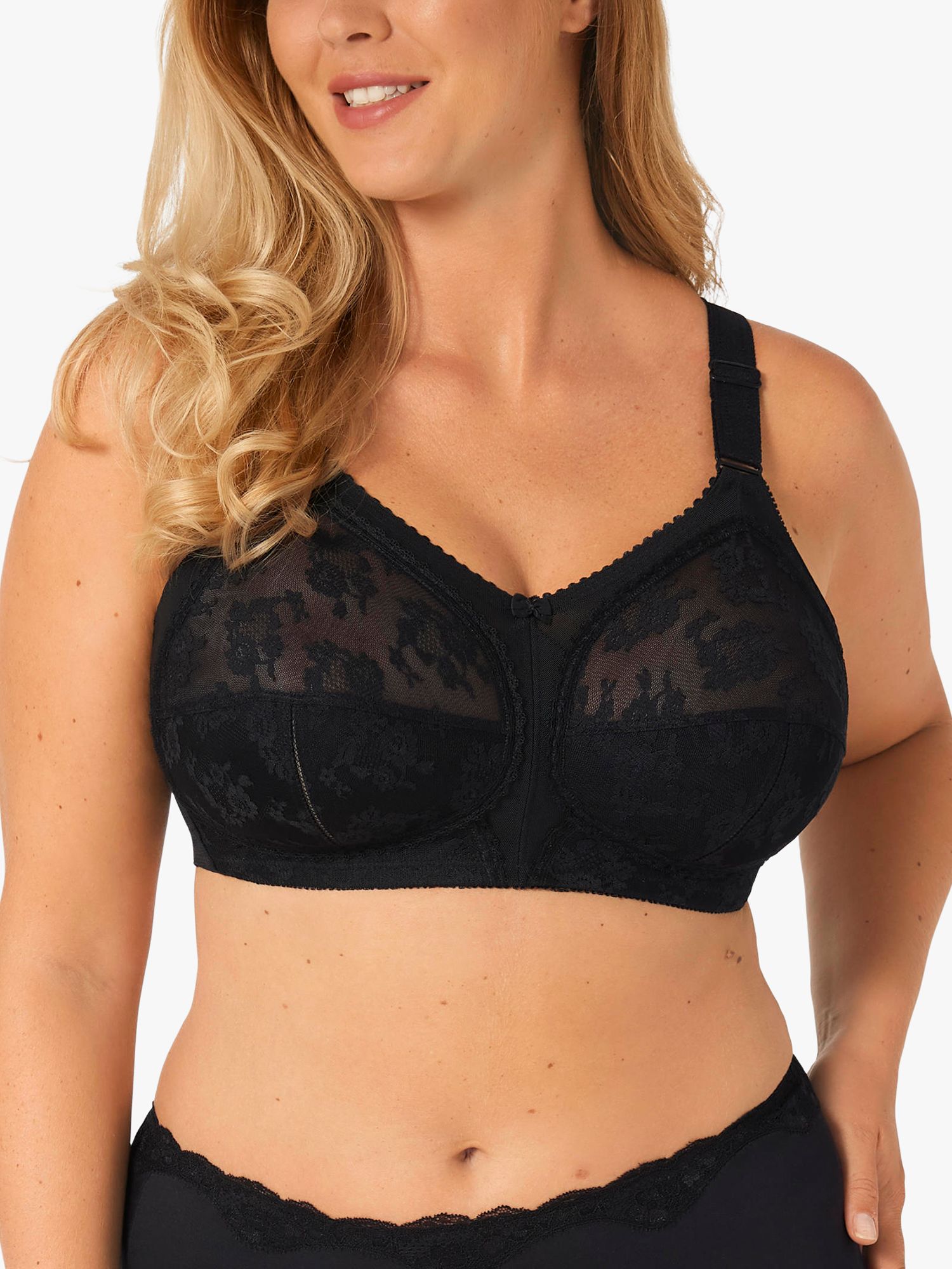 AND/OR Wren Non Padded T-Back Bra, Black, B-DD Cup Sizes at John Lewis &  Partners
