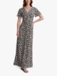 Gina Bacconi Salina Jersey Animal Print Maxi Dress, Black/Beige