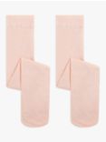 John Lewis Kids' Opaque Tights, Pack of 2, Pink