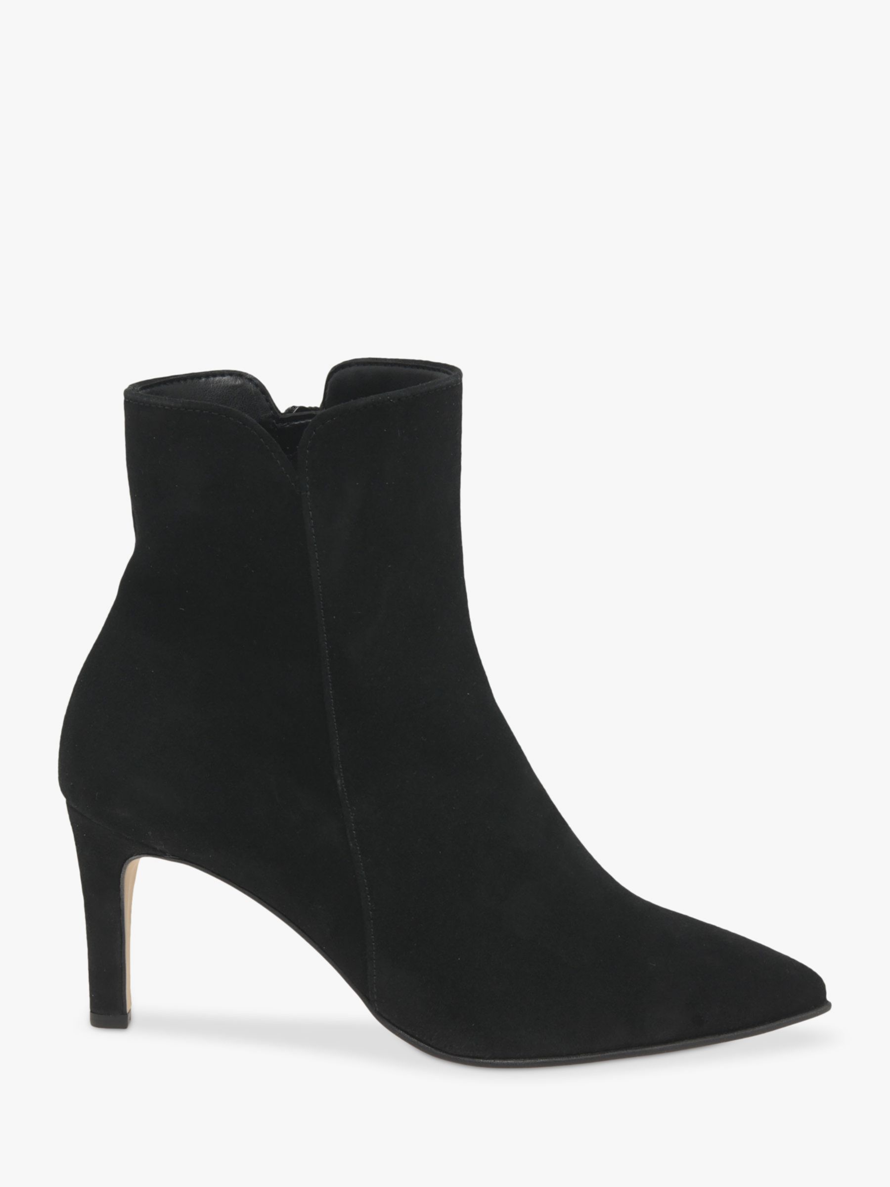 Gabor Bambro Dressy Suede Mid Heel Ankle Boots, Black John Lewis & Partners