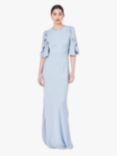 Maids to Measure Jemima Ruffle Sleeve Maxi Dress, Duck Egg