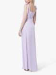 Maids to Measure Allegra Satin Wide Strap Maxi Dress, Lilac