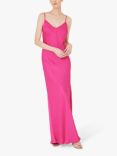 Maids to Measure Stella Sleeveless Satin Maxi Dress, Hot Pink