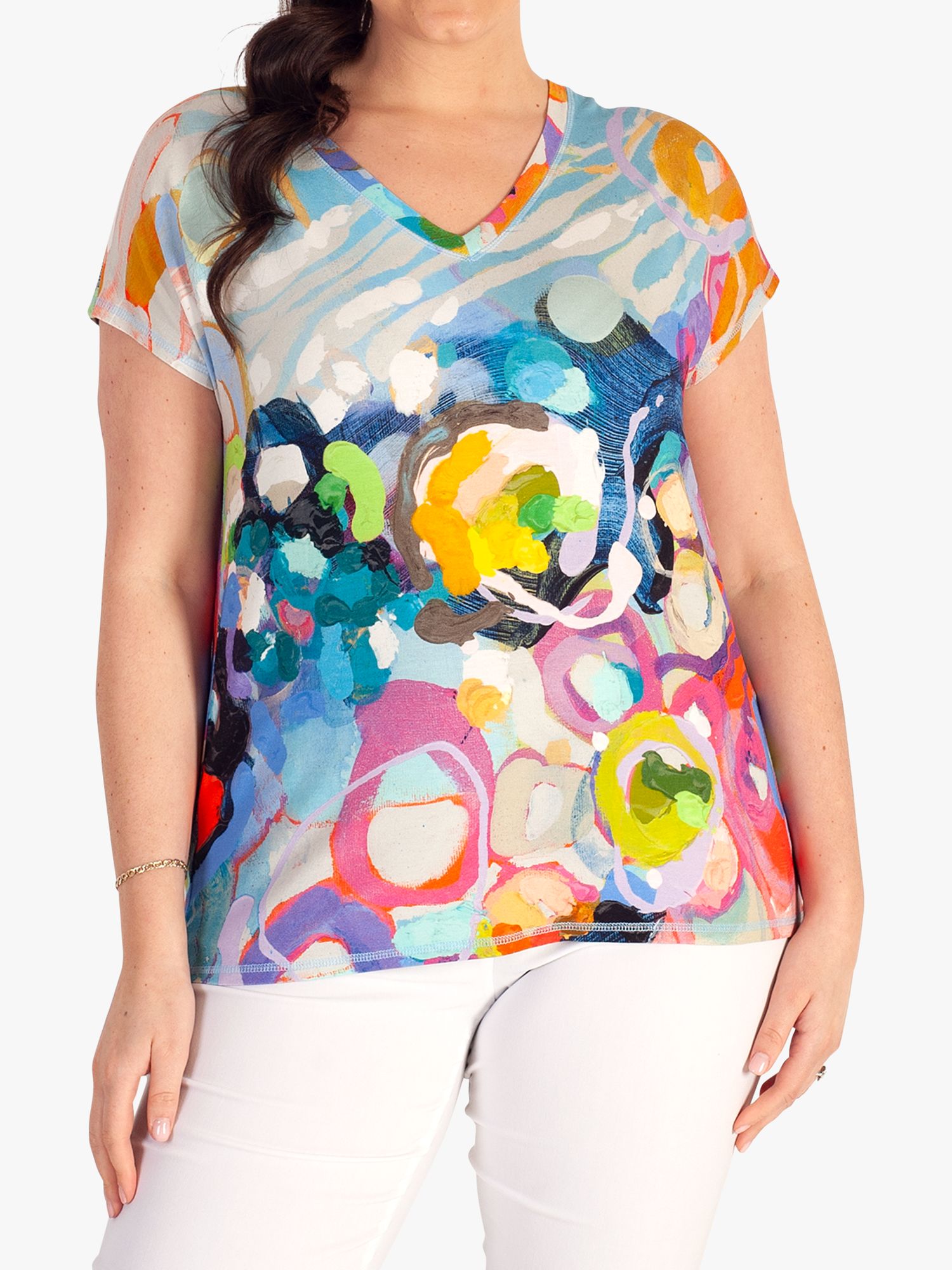 chesca Painted Print T-Shirt, Multi