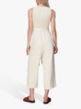 Whistles Linen Blend Shirred Jumpsuit, Ivory