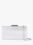 Paradox London Dionne Textured Box Clutch Bag, Silver