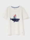 Crew Clothing Kids' Shark Windsurf T-Shirt, Aqua Blue