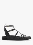 Whistles Harlan Leather Strappy Flat Sandals, Black