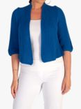 chesca Cotton Rib Knit Cropped Cardigan