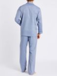British Boxers Herringbone Cotton Twill Pyjama Set, Garrison Blue