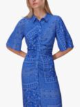 Whistles Bandana Spot Print Midi Shirt Dress, Blue/Multi