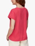 Whistles Ember Linen Blend Pocket T-Shirt, Pink