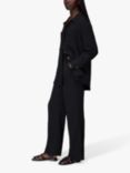 Whistles Luna Textured Trousers, Black