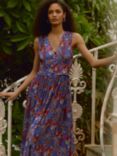 Baukjen Jayla Midi Floral Dress, Blue Verona