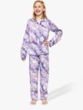 Minijammies Kids' Camilla Animal Print Pyjama Set, Lilac