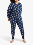 Chelsea Peers Curve Cockapoo Print Pyjama Set, Navy