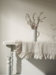 Truly Ruffle Hem Rectangular Linen Tablecloth, 240cm, Dove Grey