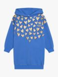 Billieblush Kids' Foil Hearts Jumper Dress, Ocean