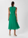 Hobbs Blythe Pleated Midi Dress, Green