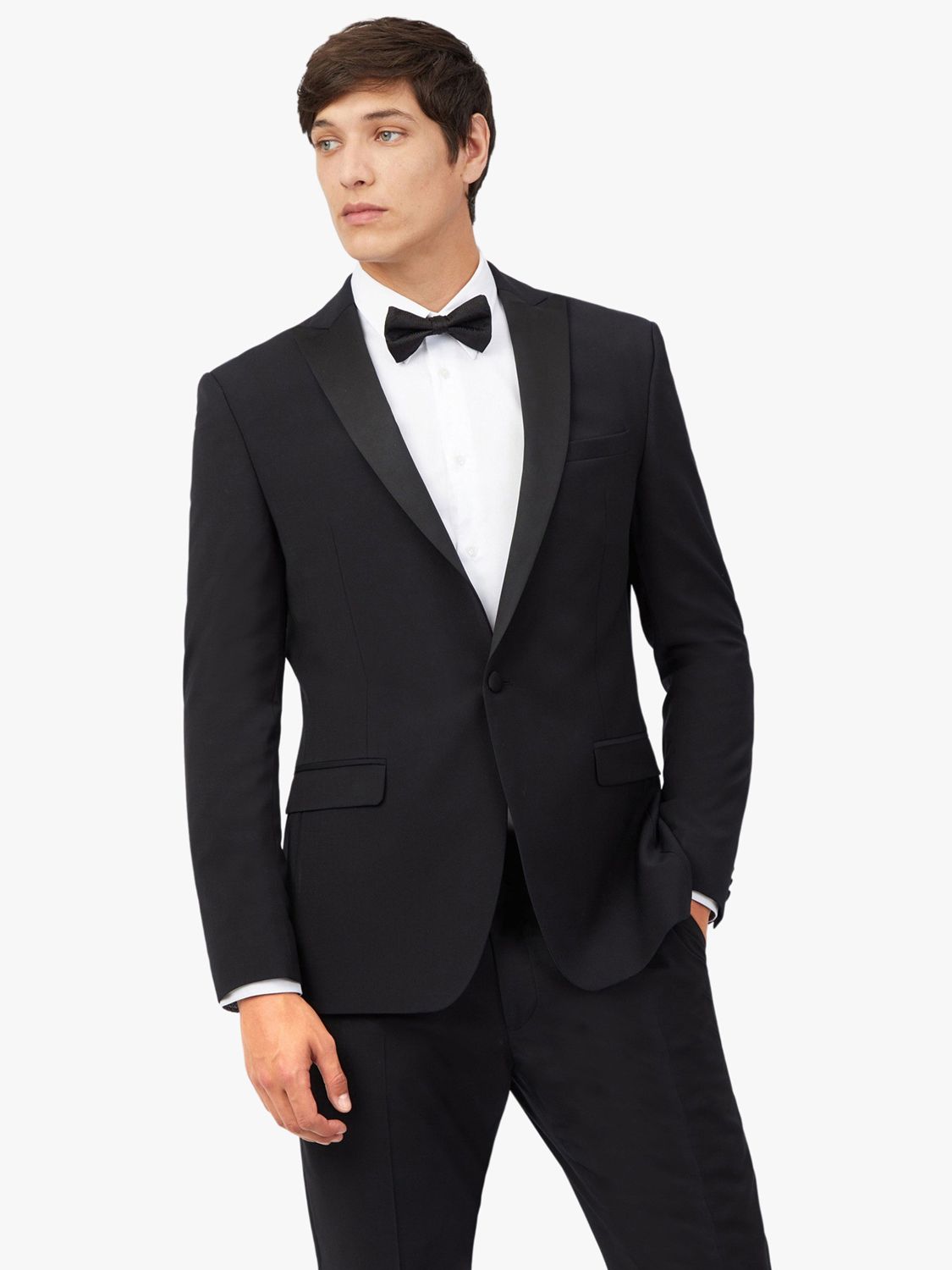 Ted Baker Wool Blend Tuxedo Suit Jacket, 290 Black, 44S