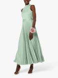 Closet London Bridesmaid Satin Pleated Maxi Dress, Mint