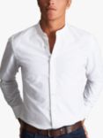 Charles Tyrwhitt Cotton Linen Blend Collarless Slim Fit Shirt, White