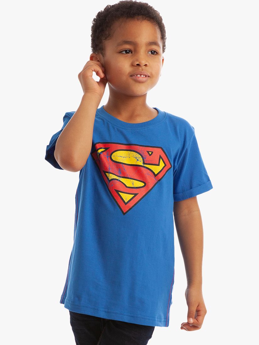 fortvivlelse Karriere ugunstige Fabric Flavours Kids' Superman Logo Vintage Wash T-Shirt, Blue at John  Lewis & Partners