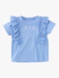 Angel & Rocket Kids' Broderie Frill T-Shirt, Blue, Blue