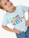 Angel & Rocket Kids' Brooke Slogan T-Shirt, Blue, Blue