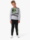 Angel & Rocket Kids' Jurassic Park Pyjamas, Grey Marl, Grey Marl