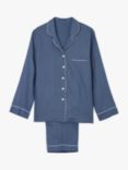 Piglet in Bed Linen Shirt & Trouser Pyjama Set, Blueberry