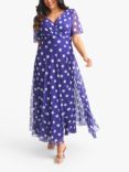 Scarlett & Jo Isabelle Spot Print Float Sleeve Maxi Dress, Purple