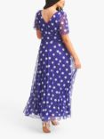 Scarlett & Jo Isabelle Spot Print Float Sleeve Maxi Dress, Purple
