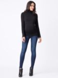 Seraphine Ember Plain Roll Neck Maternity & Nursing Top, Black