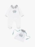 Trotters Baby Liberty Print Elephant Zoo Print Sleepsuit & Gift Bag Set, White