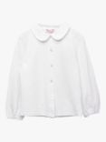 Trotters Kids' Beatrice Peter Pan Collar Blouse, White