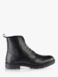 Silver Street London Farringdon Leather Lace Up Boots, Black