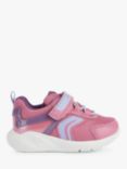 Geox Kids' Sprintye Trainers, Navy/Red, Fuchsia/Lilac